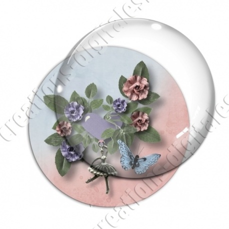 Image digitale - Composition florale 4 - fond bicolore