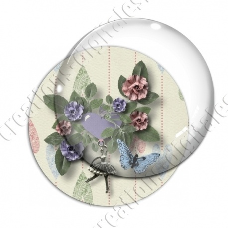 Image digitale - Composition florale 4 - Fond coeur