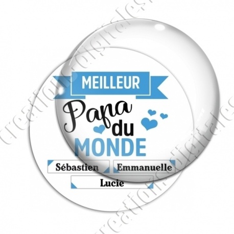 Image digitale - Meilleur papa du monde 3 prénoms