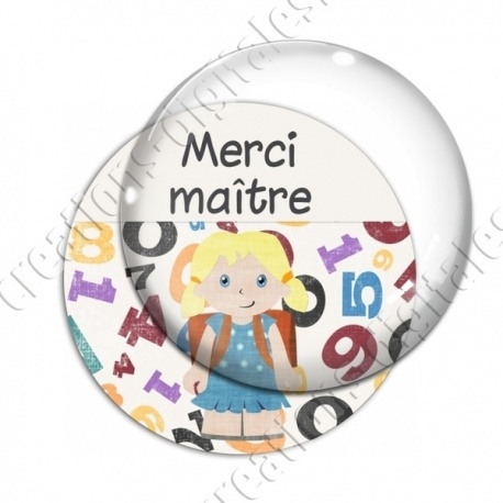 Image digitale - Merci maître - Chiffres et écolière