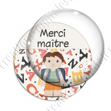 Image digitale - Merci maître - Lettres et écolier