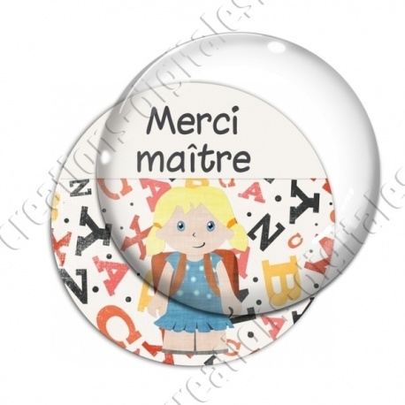 Image digitale - Merci maître - Lettres et écolière