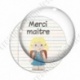 Image digitale - Merci maître - Lignes multicolores et écolière