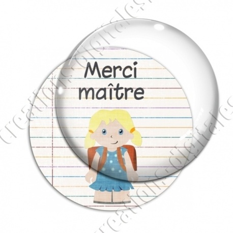 Image digitale - Merci maître - Lignes multicolores et écolière