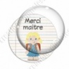 Image digitale - Merci maître - Lignes multicolores et écolière