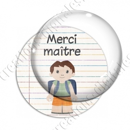 Image digitale - Merci maître - Lignes multicolores et écolier