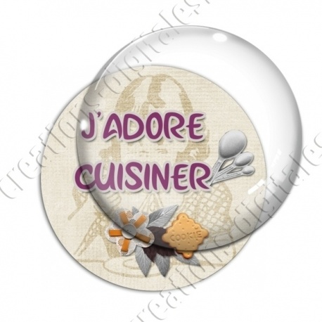 Image digitale - J'adore cuisiner - fond vintage