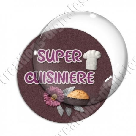 Image digitale - Super cuisinière - fond marron