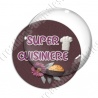 Image digitale - Super cuisinière - fond marron