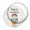 Image digitale - Merci maître - Lignes noires et écolier