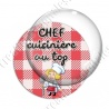 Image digitale - Chef cuisinière - Fond rouge