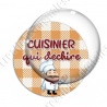 Image digitale - Cuisinier qui déchire - Fond orange