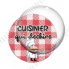 Image digitale - Cuisinier qui déchire - Fond rouge