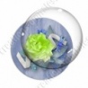 Image digitale - Montage fleur vert flashy et libellule
