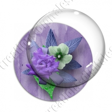 Image digitale - Montage fleurs mouillées ton violet