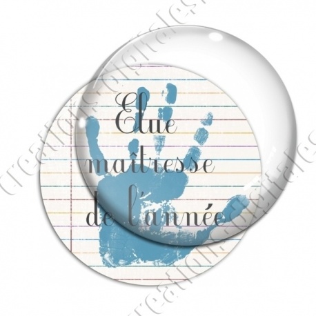 Image digitale - Elue maîtresse - Main bleue-  ligne multicolore