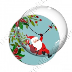 Image digitale - Père Noël arrive - bleu