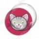Image digitale - Chat tigré yeux ouverts et fond rouge