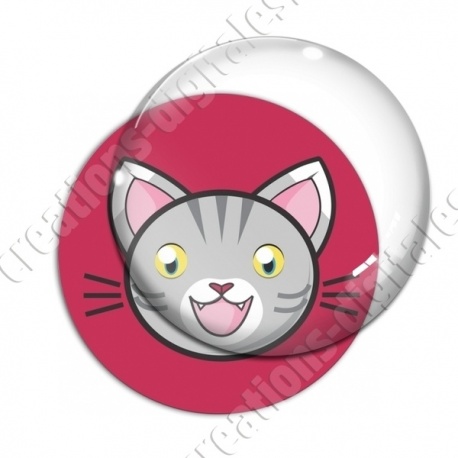 Image digitale - Chat tigré yeux ouverts et fond rouge