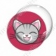 Image digitale - Chat tigré yeux fermés et fond rouge