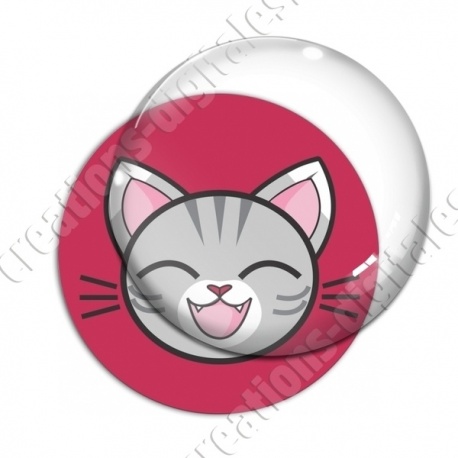 Image digitale - Chat tigré yeux fermés et fond rouge