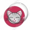 Image digitale - Chat tigré yeux fermés et fond rouge