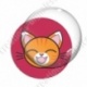 Image digitale - Chat tigré orange yeux fermés et fond rouge