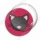 Image digitale - Chat noir yeux fermés et fond rouge