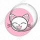 Image digitale - Chat blanc yeux fermés et fond rose