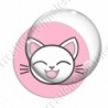 Image digitale - Chat blanc yeux fermés et fond rose