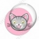 Image digitale - Chat tigré yeux ouverts et fond rose