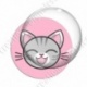 Image digitale - Chat tigré yeux fermés et fond rose