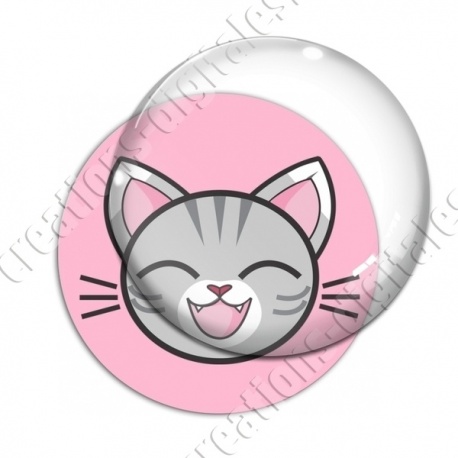Image digitale - Chat tigré yeux fermés et fond rose