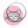 Image digitale - Chat tigré yeux fermés et fond rose