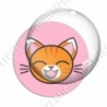 Image digitale - Chat tigré orange yeux fermés et fond rose
