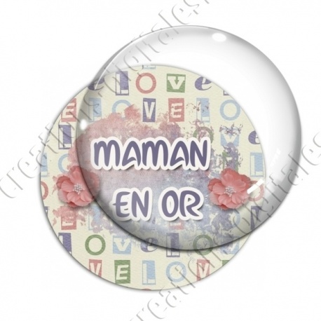 Image digitale - Maman en or - fleurs