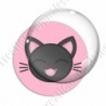 Image digitale - Chat noir yeux fermés et fond rose