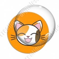 Image digitale - Chat taché yeux fermés et fond rose