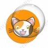 Image digitale - Chat taché yeux ouverts et fond rose