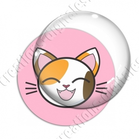 Image digitale - Chat taché yeux fermés et fond rose