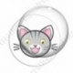 Image digitale - Chat tigré yeux ouverts et fond blanc