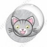 Image digitale - Chat tigré yeux ouverts et fond rayé gris