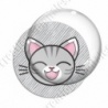 Image digitale - Chat tigré yeux fermés et fond rayé gris