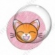 Image digitale - Chat tigré orange yeux fermés et fond rayé rose