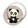 Image digitale - Panda assis  - fond bambou marron