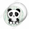 Image digitale - Panda assis 2  - fond bambou vert
