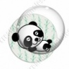 Image digitale - Panda allongé sur le dos - fond bambou vert