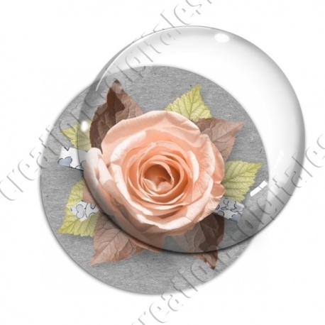 Image digitale - Montage fleur rose et fond gris