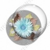 Image digitale - Montage fleur cyan et fond gris
