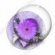 Image digitale - Montage fleur violet et ruban à pois